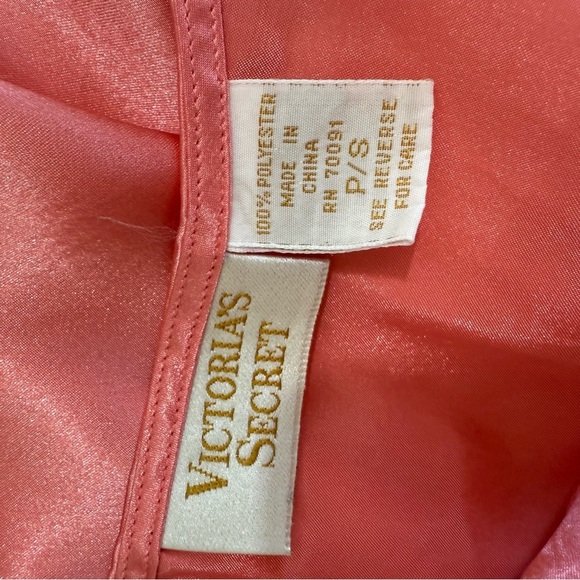 Vintage Gold Label Victoria's Secret Peach Night Over Shirt Gown Size P/S - Picture 7 of 7